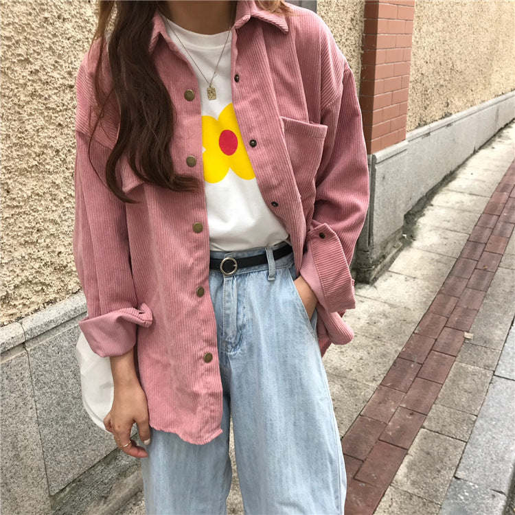Women's Oversized Corduroy Shacket – Loose Fit Button-Down Shirt Jacket Shirt Jackets mpncm1-10.myshopify.com womens-oversized-corduroy-shacket-loose-button-down Fittyluxe