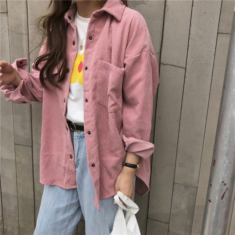 Women's Oversized Corduroy Shacket – Loose Fit Button-Down Shirt Jacket Shirt Jackets mpncm1-10.myshopify.com womens-oversized-corduroy-shacket-loose-button-down Fittyluxe