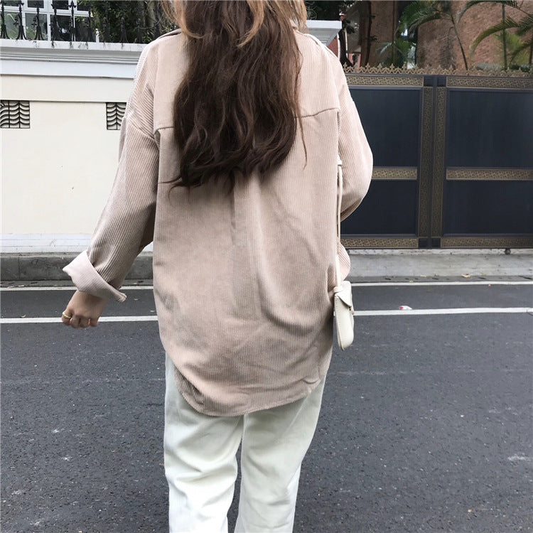 Women's Oversized Corduroy Shacket – Loose Fit Button-Down Shirt Jacket Shirt Jackets mpncm1-10.myshopify.com womens-oversized-corduroy-shacket-loose-button-down Fittyluxe