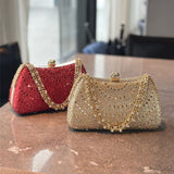 Elegant Crystal Embellished Clutch Bag – Socialite Bridal Chain Shoulder Bag