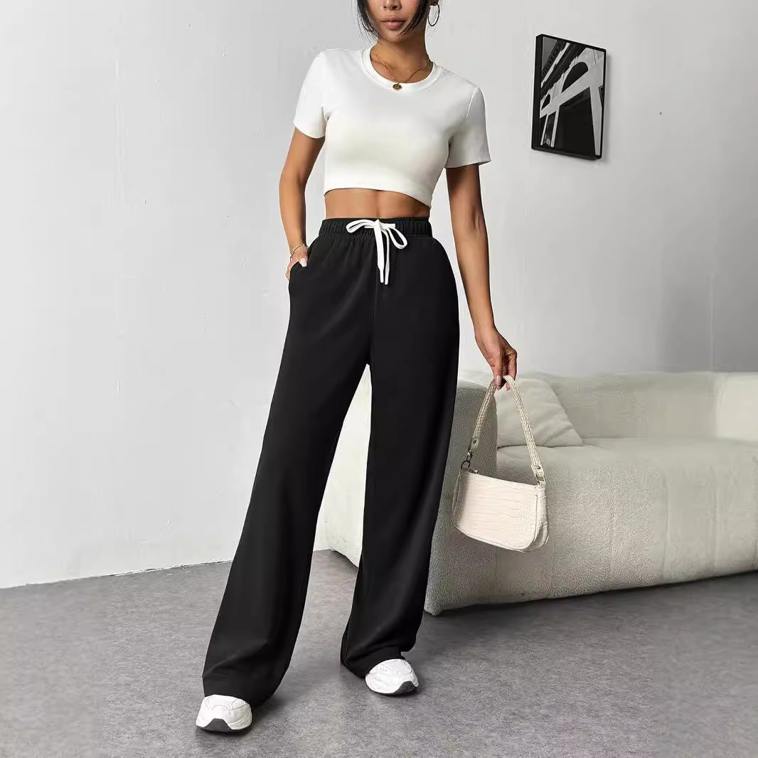 Women's High-Waist Wide Leg Track Pants – Loose Fit Drawstring Casual Trousers Pants & Capris mpncm1-10.myshopify.com womens-high-waist-wide-leg-track-pants-loose-fit Fittyluxe