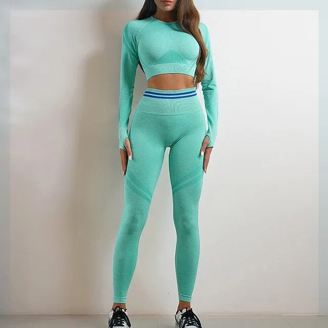  Seamless Women’s Sports Set – Long Sleeve Fitness Crop Top & High-Waist Booty Yoga Leggings | Workout & Activewear Outfit Yoga Outfit mpncm1-10.myshopify.com workout-activewear-outfit Fittyluxe